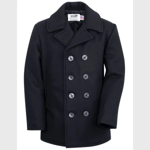 Schott 740N Classic Melton Wool Navy Pea Coat