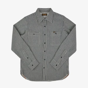 Iron Heart IHSH-274  12oz Hickory Stripe Work Shirt - Indigo