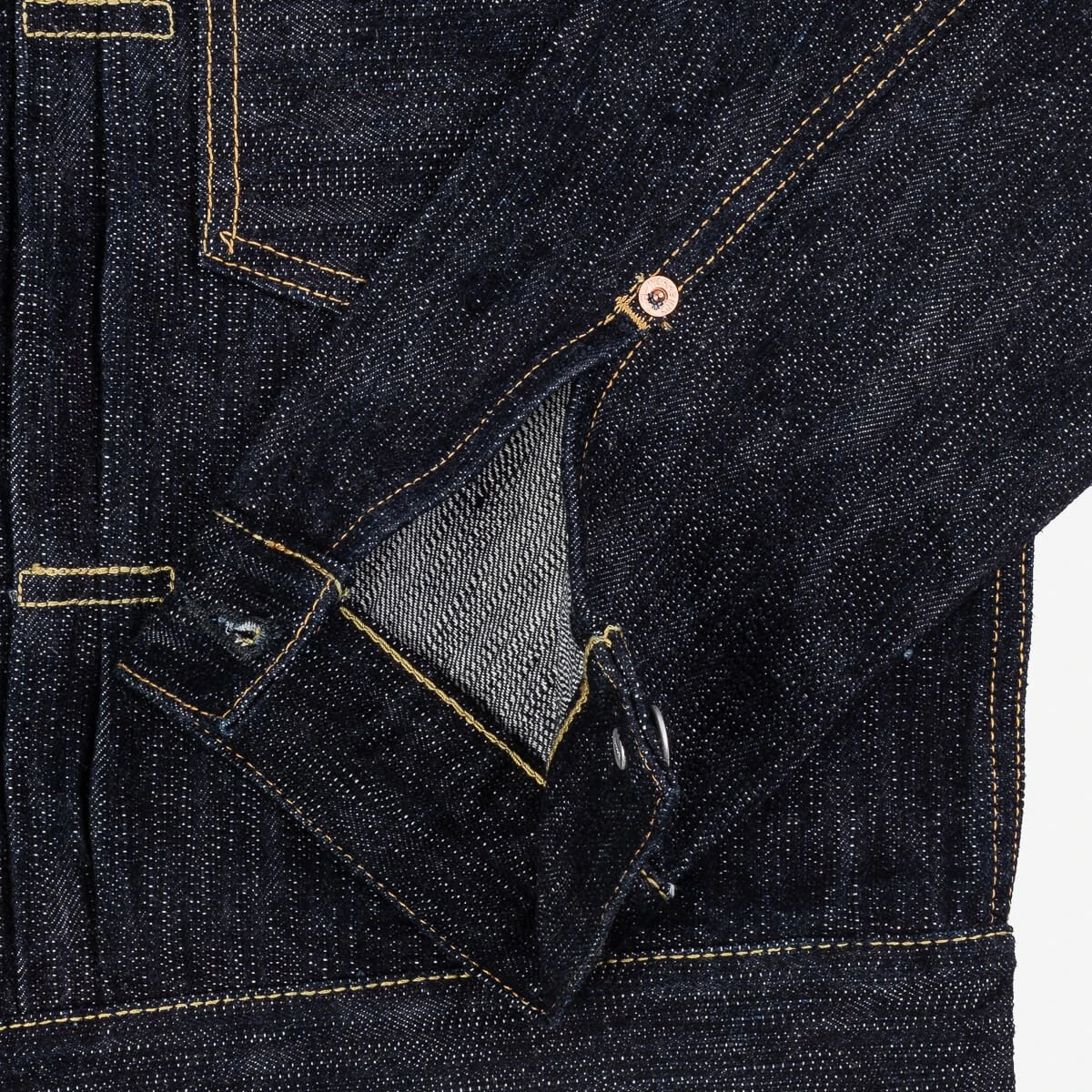 Iron Heart IHJ-507-SLB 16oz Slubby Selvedge Denim Type II Jacket - Image 4