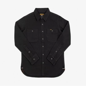 Iron Heart IHSH-338 12oz Selvedge Denim Work Shirt With Snaps - Black