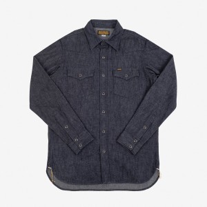 Iron Heart IHSH-350 10oz Selvedge Denim Western Shirt - Indigo