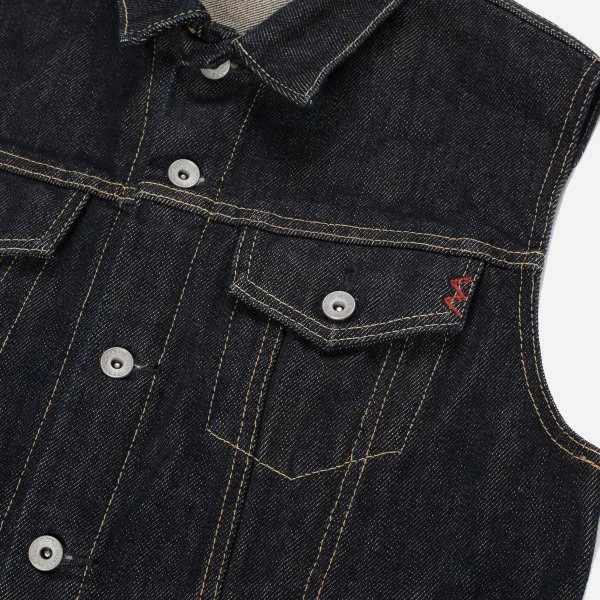 Iron Heart IH-526SV 21oz Selvedge Denim Modified Type III Vest - Indigo - Image 2