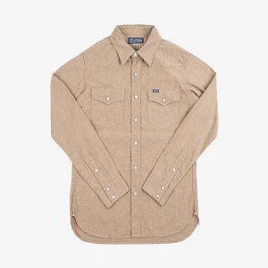Iron Heart IHSH-315-KHA 10oz Selvedge Chambray Western Shirt