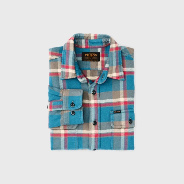 Filson FMCAM0016 - Vintage Flannel Work Shirt Blue/Grey - Image 3